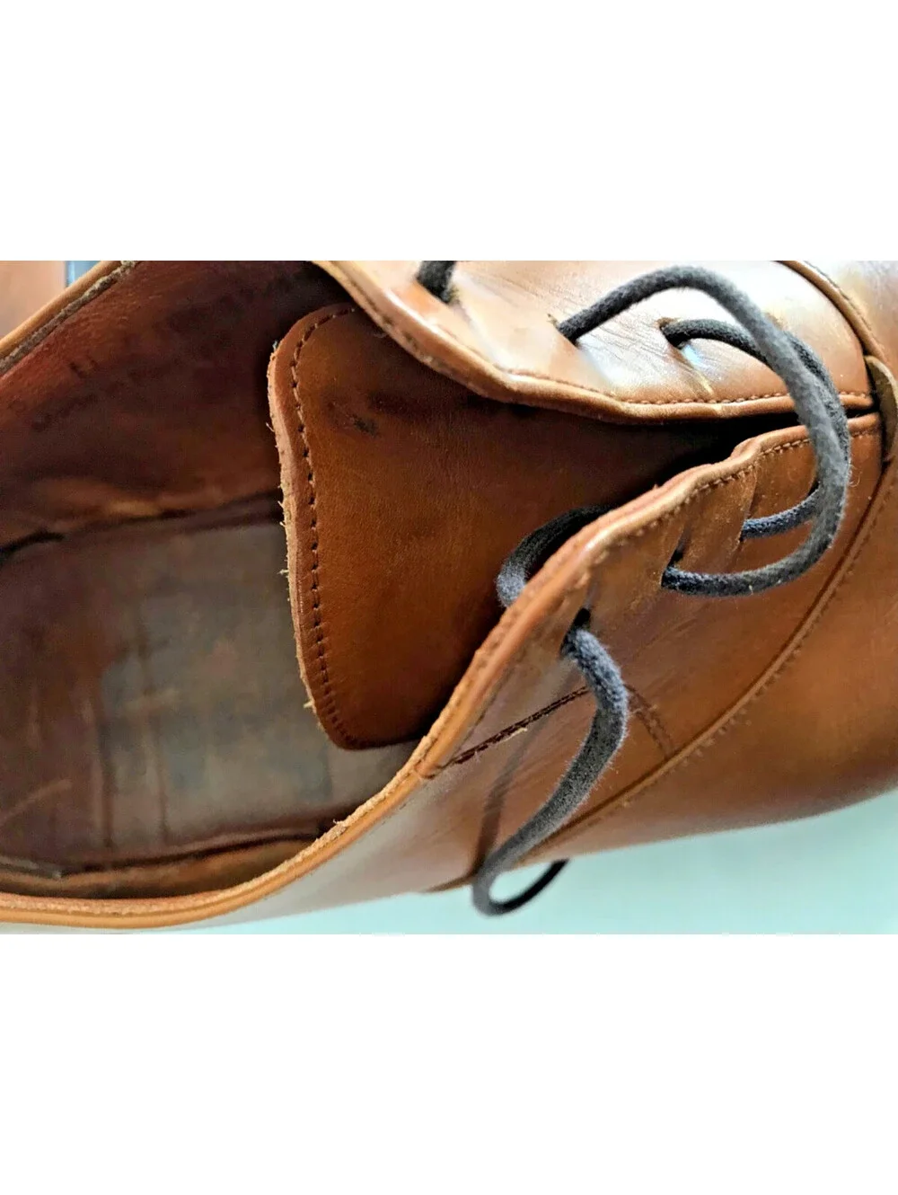 Wolf & Shepherd Oxford Closer Cap Toe Maple Tan Calfskin Shoes, US 11 Portugal